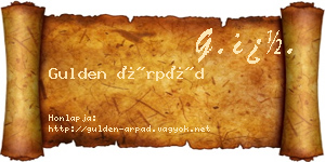 Gulden Árpád névjegykártya